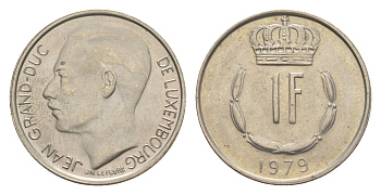 Люксембург 1 франк 1979 Герцог Жан (1964-1999) KM 55 медно-никель 4643-544