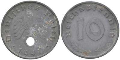 Германия 10 рейхспфеннигов 1941 A KM 99 цинк 4613-833
