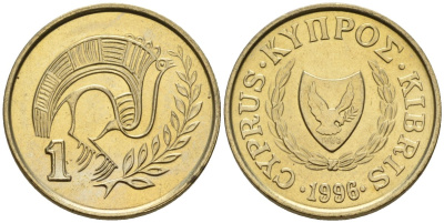Кипр 1 цент 1996 KM 53.3 никель латунь 4174-1169