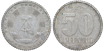 Германия 50 пфеннигов 1968 KM 12.2 алюминий 4176-123