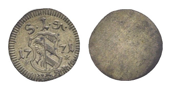 Нюрнберг 1 пфенниг 1771 KM 315 серебро UNC 1529-842