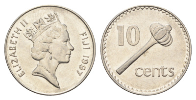 Фиджи 10 центов 1997 KM 52a сталь плакированная никелем UNC 4666-534