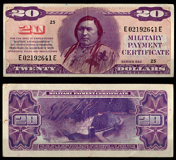 США 20 долларов ND (1970) Вождь Урай. Плотина гидроэлектростанции Pick M98 бумага 451-1279-2