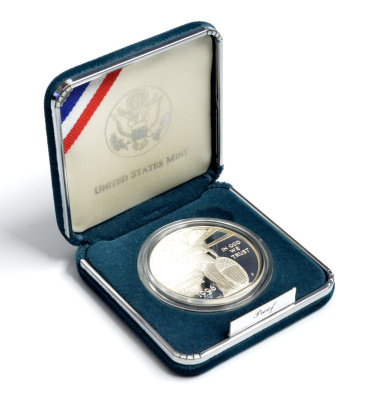 США 1 доллар 1996 S, Коммунальные службы США, в оригинальной коробке серебро PROOF 2-4-2-10