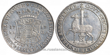 Штольберг 2/3 талера 1717 Dav. 997, Friederich 1611 серебро aUNC 00-819-18