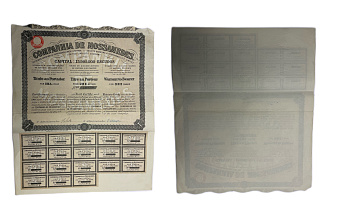 Франция, Companhia de Mossamedes акция в 4,5 эскудо 1928 18 купонов бумага 49-99-1-2