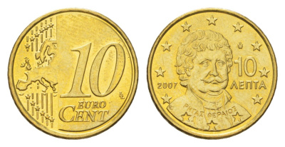 Греция 10 евроцентов 2007 KM 211 нордик UNC 4627-1142