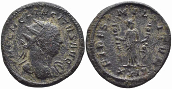 Римская Империя аврелианиан 275 Тацит FIDES MILITVM Рим Good Very fine RIC 87 бронза, серебрение 1073-16-15