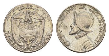 Панама 1/10 бальбоа (10 сентесимо) 1970 KM 10 медь плакированная медно-никелем 4644-135