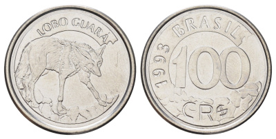 Бразилия 100 крузейро реал 1993 KM 630 нержавеющая сталь UNC 4670-1226