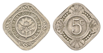 Нидерландские Антильские острова (Нидерландские Антилы) 5 центов 1965 Юлиана (1948-1980) KM 6 медно-никель 4669-1258