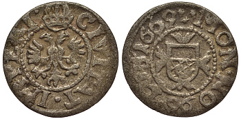 Любек зехлинг (6 пфеннигов) 1669 Behrens 460 серебро 1520-113