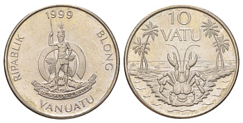 Вануату 10 вату 1999 KM 6 медно-никель UNC 4624-113