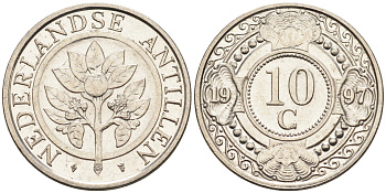 Нидерландские Антилы 10 центов 1997 Беатрикс (1980-2013) KM 34 никель 4169-362