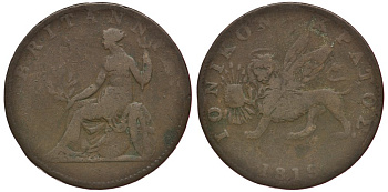 Греция, Ионические острова 2 лепты 1819 Британская администрация (1809-1863) KM 31 медь 3896-714