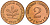 ФРГ 2 пфеннига 1967 F KM 106, J.381 бронза PROOF 1094-7-72