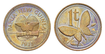Папуа Новая Гвинея 1 тойя 1975 KM 1 бронза UNC 96-668