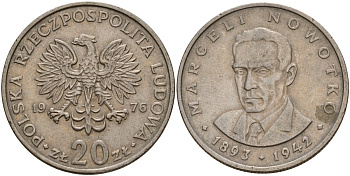 Польша 20 злотых 1976 Марсель Новотко Y 69 медно-никель 4157-143