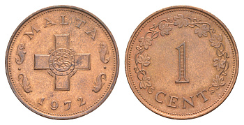 Мальта 1 цент 1972 KM 8 бронза UNC 4646-1222