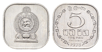 Шри-Ланка 5 центов 1978 KM 139a алюминий UNC 4669-341