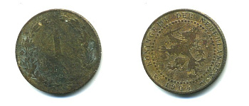 НИДЕРЛАНДЫ 1 ЦЕНТ 1904 ВИЛЬГЕЛЬМИНА KM 132.1 бронза 35-1316