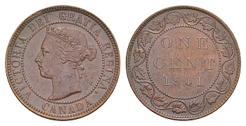 Канада 1 цент 1901 Виктория (1837-1901) KM 7 бронза 1527-833