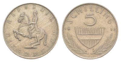 Австрия 5 шиллингов 1973 KM 2889a медно-никель 4551-512