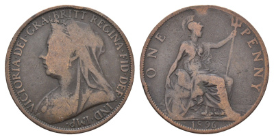 Великобритания 1 пенни 1896 Виктория (1837-1901) KM 790, Spink 3961 бронза 4661-424