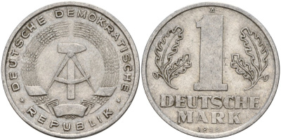 ГДР 1 марка 1956 A KM 13 алюминий 119-942