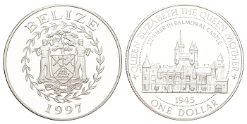 Белиз 1 доллар 1997 KM 135 серебро PROOF 441-734