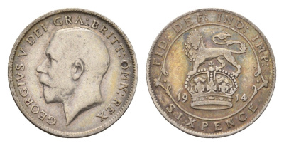 Великобритания 6 пенсов 1914 Георг V (1910-1936) KM 815, Spink 4014 серебро 177-1124