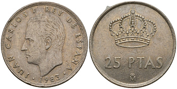 Испания 25 песет 1983 Хуан Карлос I (1975-2014) KM 824 медно-никель 183-117