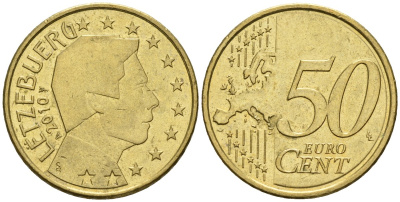 Люксембург 50 евроцентов 2010 KM 80 нордик 4148-747