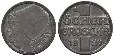 Германия, Ахен 1 грошен 1920 Северный Рейн-Вестфалия, нотгельд Funck 1.5? железо 4119-514