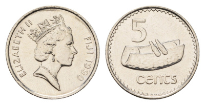 Фиджи 5 центов 1990 KM 51a цинк плакированная никелем UNC 4649-918