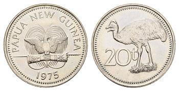 Папуа - Новая Гвинея 20 тойя 1975 KM 5 медно-никель UNC 4670-1133