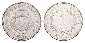 Коста-Рика 1 колон 1989 KM 210 нержавеющая сталь UNC 4644-354
