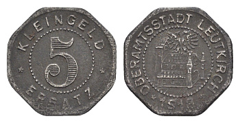 Лойткирх 5 пфеннигов 1918 Funck 294.1A, Men05 15014.1, Men18 18838.1 железо 4516-1035