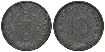 Германия 10 рейхспфеннигов 1940 A KM 101, J. 371 цинк 4121-1021