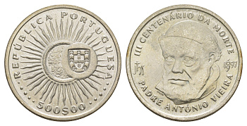 Португалия 500 эскудо 1997 300 лет со дня смерти Антониу Виейра KM 701 серебро BU 32-822