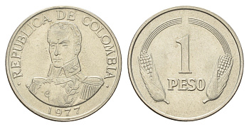 Колумбия 1 песо 1977 KM 258 медно-никель UNC 4678-913
