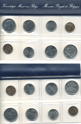 Бельгия набор из 8 монет 1978 BELGIE-BELGIQUE, в запайке KM SS 14   UNC  1-5-2-21