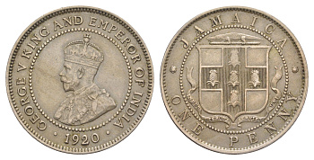 Ямайка 1 пенни 1920 Георг V (1910-1936) KM 26 медно-никель 1530-443