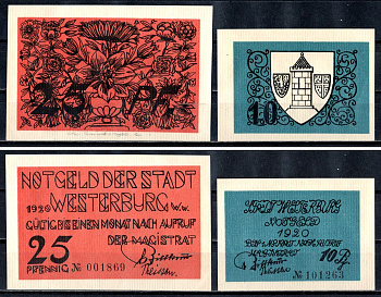 Вестербург (Пруссия, Гессен-Нассау) лот из 2 нотгельдов 1920 2193-51-2-1