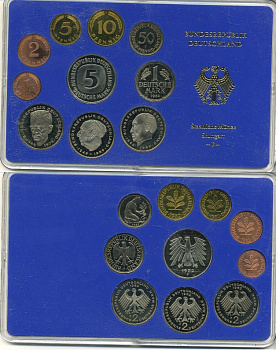 ФРГ государственный набор из 10 монет 1982 F    PROOF  3-5-3-09