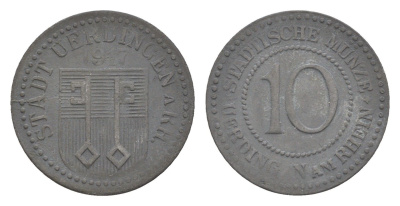 Юрдинген 10 пфеннигов 1917 Funck 554.2A, Men05 25409.3, Men18 31820.3 цинк 4643-967