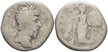 Римская Империя денарий 165 - 166 Луций Вер fine RIC 566 серебро 1073-3-11-6