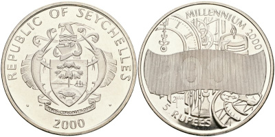 Сейшельские Острова 5 рупий 2000 миллениум KM 112 медно-никель UNC 00-00