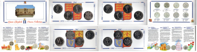 Великобритания набор из 8 монет (25 пенсов и 1 крона) 1953, 1960, 1965, 1972, 1977, 1980, 1981 и 1990 в оригинальном буклете KM 894, 909, 910, 917, 920, 921, 925 и 962 UNC 4-3-5-29