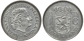 Нидерланды 1 гульден 1973 Юлиана (1948-1980) KM 184a никель 72-1743